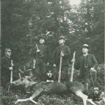 Jaktlag omkring 1900. V.v. H. Siraas, A. Kjeldstad, O. Sesseng og G. Haarstad