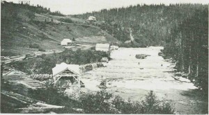 Kjelstadfossen sag 1889. Foto E. Jenssen